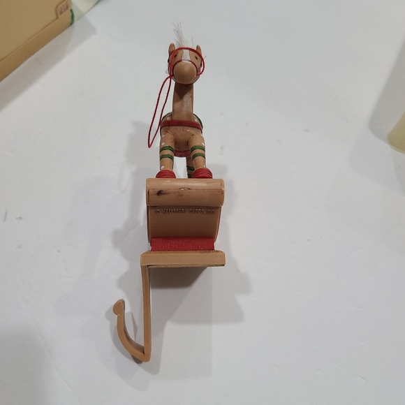Hallmark Stocking Hanger Baby first Christmas 1984 Rocking Horse - Picture 5 of 8